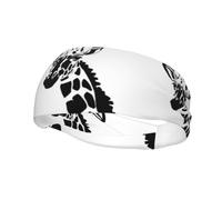 Phayah Sweatbands Black And White Giraffe Pattern Workout Sport Headbands Absorbing Headband Wide For Basketball Football Cycling Running Yoga