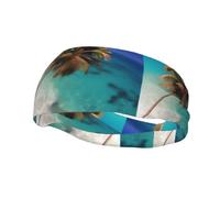 Phayah Sweatbands Caribbean Islands Pattern Workout Sport Headbands Absorbing Headband Wide for Basketball Football Cycling Running Yoga