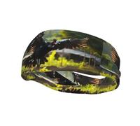 Phayah Sweatbands Chicken with Spread Wings Pattern Workout Sport Headbands Absorbing Headband Wide for Basketball Football Cycling Running Yoga