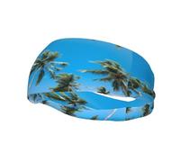 Phayah Sweatbands Coconut Grove by The Sea Pattern Workout Sport Headbands Absorbing Headband Wide for Basketball Football Cycling Running Yoga