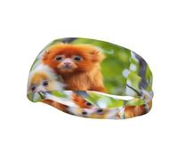 Phayah Sweatbands Dumb Monkey Pattern Workout Sport Headbands Absorbing Headband Wide for Basketball Football Cycling Running Yoga