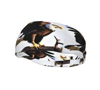 Phayah Sweatbands Eagle With Wings Pattern Workout Sport Headbands Absorbing Headband Wide For Basketball Football Cycling Running Yoga