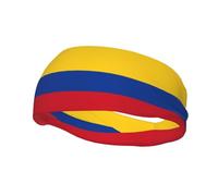 Phayah Sweatbands Flag Of Colombia Pattern Workout Sport Headbands Absorbing Headband Wide For Basketball Football Cycling Running Yoga