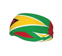 Phayah Sweatbands Flag Of Guyana Pattern Workout Sport Headbands Absorbing Headband Wide For Basketball Football Cycling Running Yoga