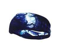 Phayah Sweatbands Mysterious Dragon Beast Pattern Workout Sport Headbands Absorbing Headband Wide for Basketball Football Cycling Running Yoga
