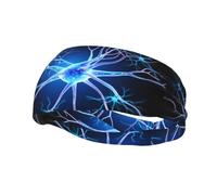 Phayah Sweatbands Neuron Extensions Pattern Workout Sport Headbands Absorbing Headband Wide for Basketball Football Cycling Running Yoga