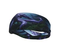 Phayah Sweatbands Octopus in The Grass Pattern Workout Sport Headbands Absorbing Headband Wide for Basketball Football Cycling Running Yoga