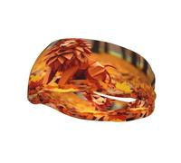 Phayah Sweatbands Origami Lion Pattern Workout Sport Headbands Absorbing Headband Wide for Basketball Football Cycling Running Yoga