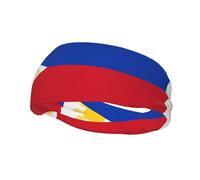 Phayah Sweatbands Philippine Flag Pattern Workout Sport Headbands Absorbing Headband Wide For Basketball Football Cycling Running Yoga
