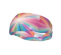 Phayah Sweatbands Pure Rainbow Pattern Workout Sport Headbands Absorbing Headband Wide For Basketball Football Cycling Running Yoga