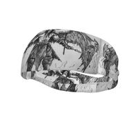 Phayah Sweatbands Sketch Of A Demon Pattern Workout Sport Headbands Absorbing Headband Wide For Basketball Football Cycling Running Yoga