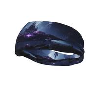 Phayah Sweatbands Spaceship In The Valley Pattern Workout Sport Headbands Absorbing Headband Wide For Basketball Football Cycling Running Yoga