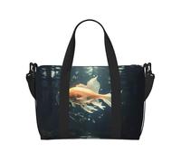 Phayah Swimming Fish Travel Duffle Bag Weekender Overnight Gym Tote for Women Girls Shoulder Bag Workout Water Resistant