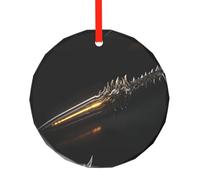 Phayah Sword Of Wonderful Soldier Pattern Glass Round Shaped Personalized Xmas Tree Ornament, For Family New Year Home Souvenirs Gatherings