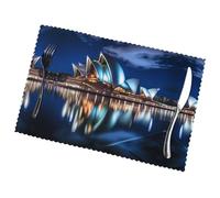 Phayah Sydney Opera House Table Placemats (Set Of 6) 12x18 Inches, Suitable For Parties, Restaurant Decorations, Holiday Banquets.
