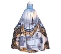 PHAYAH Syracuse Eiffel Tower Pattern Hooded Poncho Unisex Christmas Hoodie For Cosplay Halloween Costume Party Masquerade