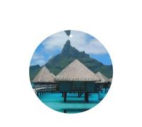 Phayah Tahiti Beach Pattern Lavender Scent Car Air Freshener Round Shape Card Hanging Hanging Scented Card 4 Pcs For Cars Closet Shoe