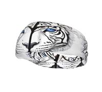 Phayah Tall White Tiger Pattern Women Men Athletic Sweatbands Hair Bands For Yoga Running Moisture Elastic Sweat Wicking Head Band