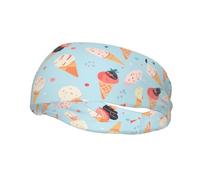 Phayah The Cone of Ice-Cream Cone Pattern Headbands Women Men Sweatband Sports Headband for Running, Cycling, Yoga Gym, Working Out