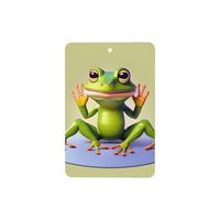 Phayah The Funny Frog Doing Yoga Pattern Lavender Scent Car Air Freshener Rectangle Card Hanging Hanging Scented Card 6 Pcs For Cars Closet Drawer