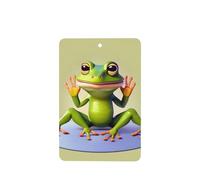 Phayah The Funny Frog Doing Yoga Pattern Lavender Scent Car Air Freshener Rectangle Card Hanging Hanging Scented Card 4 Pcs For Cars Closet Drawer