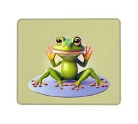 PHAYAH The Funny Frog Doing Yoga Pattern Mouse Pad with Anti-Fray Stitching with Non-Slip Rubber Base, Gaming Mouse Mat for Laptop, Office & Home 7 X 8.6 in