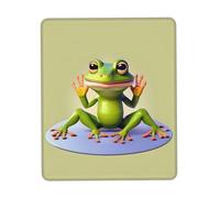 PHAYAH The Funny Frog Doing Yoga Pattern Mouse Pad with Anti-Fray Stitching with Non-Slip Rubber Base, Gaming Mouse Mat for Laptop, Office & Home 7.9 X 9.5 in