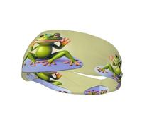 Phayah The Funny Frog Doing Yoga Pattern Sports Headband Suitable for Running Yoga Basketball Elastic Moisture Band