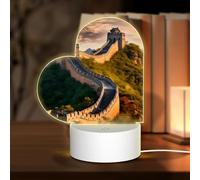 PHAYAH The Great Wall of China Pattern Heart Shape Acrylic Night Light Adult Baby Room Light White Light Warm Light Warm White Light