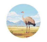 PHAYAH The Proud Ostrich. Pattern Round Mouse Pad for Desk Wireless Mouse Laptop Gaming Computer Travel Work Office Supplies 7.9 X 7.9 in