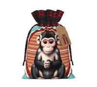 PHAYAH The Silent Monkey Christmas Gift Bag Drawstring Gift Bag For Birthdays, Anniversaries And Parties, Candy And Storage Bags
