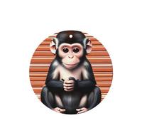 Phayah The Silent Monkey Pattern Lavender Scent Car Air Freshener Round Shape Card Hanging Hanging Scented Card 6 Pcs For Cars Closet Drawer