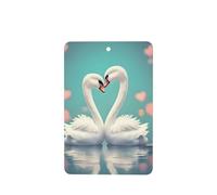 Phayah The Swan In Love Pattern Lavender Scent Car Air Freshener Rectangle Card Hanging Hanging Scented Card 4 Pcs For Cars Closet Drawer