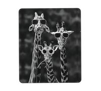 Phayah Three Giraffe Pattern Mouse Pad with Non Slip Rubber Base Gaming with Stitched Edge, Mousepad for Laptop, Computer, Office 8.3 X 10.3 in