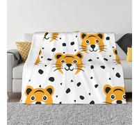 PHAYAH Tiger Expression Pattern Ultra-Soft Micro Blanket Flannel Blankets for Couch Sofa Bed Living Room Office Lunch Break 80"X60"