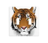 Phayah Tiger Face Pattern Wall Plate Outlet Cover Double Toggle Light Switch Cover Size 4.5x4.5 in for Residential and Commercial Areas