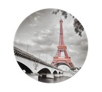 PHAYAH Tower Paris Pattern Round Gaming Mouse Pad 7.9x7.9 In With Seamed Edges Foldable Desktop Mouse Pad, Laptop Mouse Pad