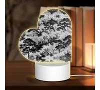 Phayah Tree in The Waves Pattern 3D Led Light Lamp USB Cable Adjustable 3 Modes Base Show Stand for Christmas Room Restaurant Bar Shop