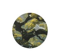 Phayah Tree White Robe Pattern Lavender Scent Car Aroma Round Shape Hanging Fragrance Tablet Car Interior Fragrance Freshener 4p
