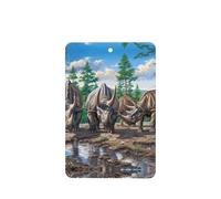 Phayah Triceratops Drinking Water Pattern Lavender Scent Car Air Freshener Rectangle Card Hanging Hanging Scented Card 4 Pcs For Cars Closet Drawer