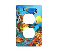 Phayah Tropical Ocean Sea Fish Pattern Wall Plateoutlet Cover, Decorative Wall Plate Size 4.5x2.76 Inches for Residential and Commercial Areas