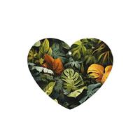 Phayah Tropical Rainforest Palm Leaves Pattern Lavender Scent Car Aroma Heart Shape Hanging Fragrance Tablet Car Interior Fragrance Freshener 6p