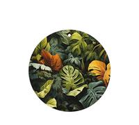 Phayah Tropical Rainforest Palm Leaves Pattern Lavender Scent Car Aroma Round Shape Hanging Fragrance Tablet Car Interior Fragrance Freshener 6p