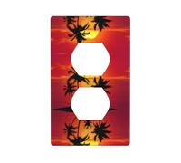 Phayah Tropical Sunset Pattern Wall Plateoutlet Cover, Decorative Wall Plate Size 4.5x2.76 Inches for Residential and Commercial Areas