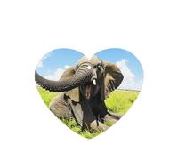 Phayah Trumpet Elephant Pattern Lavender Scent Car Aroma Heart Shape Hanging Fragrance Tablet Car Interior Fragrance Freshener 4p