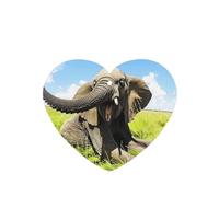 Phayah Trumpet Elephant Pattern Lavender Scent Car Aroma Heart Shape Hanging Fragrance Tablet Car Interior Fragrance Freshener 6p