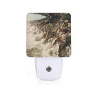 Phayah Tsunami Coming Pattern Night Light Lamp with Dusk to Dawn Sensor Led Lamp for Corridors Bedrooms Children's Rooms Stairs