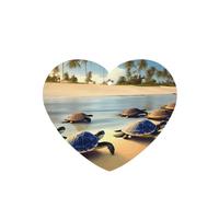 Phayah Turtles On The Beach Pattern Lavender Scent Car Air Freshener Heart Shape Card Hanging Hanging Scented Card 4 Pcs For Cars Closet Drawer