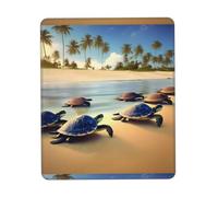 Phayah Turtles On The Beach Pattern Mouse Pad with Non Slip Rubber Base Gaming with Stitched Edge, Mousepad for Laptop, Computer, Office 7.9 X 9.5 in
