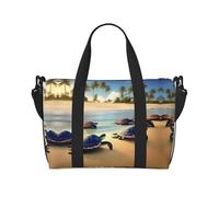 Phayah Turtles On The Beach Travel Duffel Bag Handbag Carry-On Luggage Bag Overnight Foldable Unisex Airline Travel Personal Items Bag
